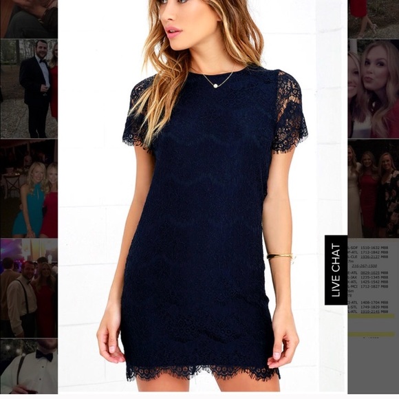 Lulus Dresses & Skirts - Navy Lace Lulus Dress